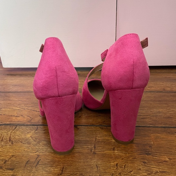 NWOT Chunky HERLS IDIFU 4in Chunky High Heels Pumps Closed Toe Block Strappy - Picture 4 of 15